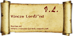 Vincze Loránd névjegykártya