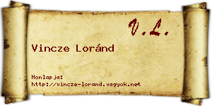Vincze Loránd névjegykártya